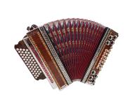 Steirische Harmonika G C F B Ekart 4-reihig 3-chörig Tipo a Mano neuwertig 