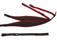 Harmonikariemen Comfort XXL braun/rot + Querriemen 
