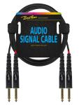 Audiokabel 2x 6.3mm Mono Klinke auf 2x 6.3mm Mono Klinke 3m schwarz hochwertiges Verbindungskabel 