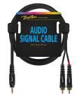 Cinchkabel 2x RCA auf 3.5mm Stereo Klinke 0.30m schwarz hochwertiges Audiokabel 