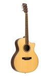 Crafter Gitarre Vollmassiv ES-OVKG GCE Fichte Ovangkol inkl. Case 