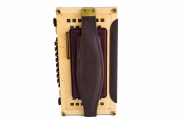 Steirische Harmonika Bassbodenleder Variante 3 + Ledereinsatz, dunkelbraun 