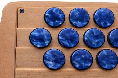 Harmonikaknöpfe Perlmutt, blau 