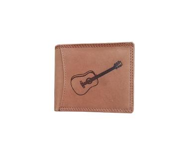 Gitarre Geldbeutel Geldbörse Portemonnaie echtes Wildleder braun 