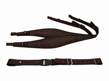 Harmonikariemen Elegant braun + Querriemen 