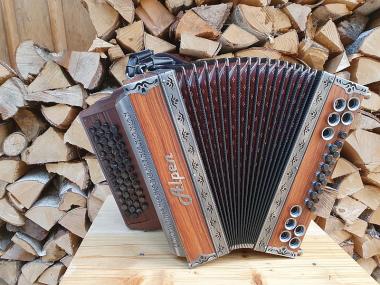 Steirische Harmonika Alpen Natur Rosenholz G C F B 
