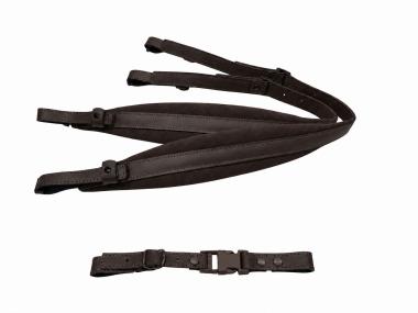 Harmonikariemen Kinder braun + Querriemen 