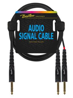 Audiokabel 2x 6,3mm Mono Klinke auf 6,3mm Stereo Klinke 0,75m – Verbindungskabel 