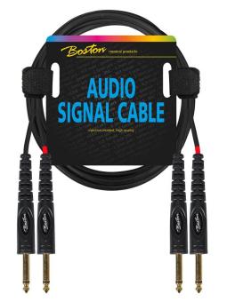 Audiokabel 2x 6.3mm Mono Klinke auf 2x 6.3mm Mono Klinke 1.5m AC 233 150 schwarz Verbindungskabel 