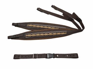 Harmonikariemen Extravagant braun + Querriemen 