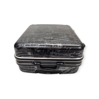 Akkordeonkoffer Trolley Hartschale Premium 72-Bass schwarz Notendesign 