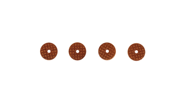 Gleichtonknöpfe "Waffel" Kirsche 4er Set 