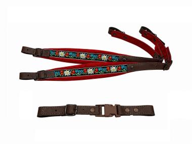 Harmonikariemen Junior Edelweiss rot + Querriemen 