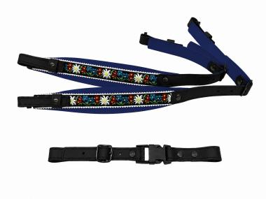 Harmonikariemen Junior Edelweiss blau + Querriemen 