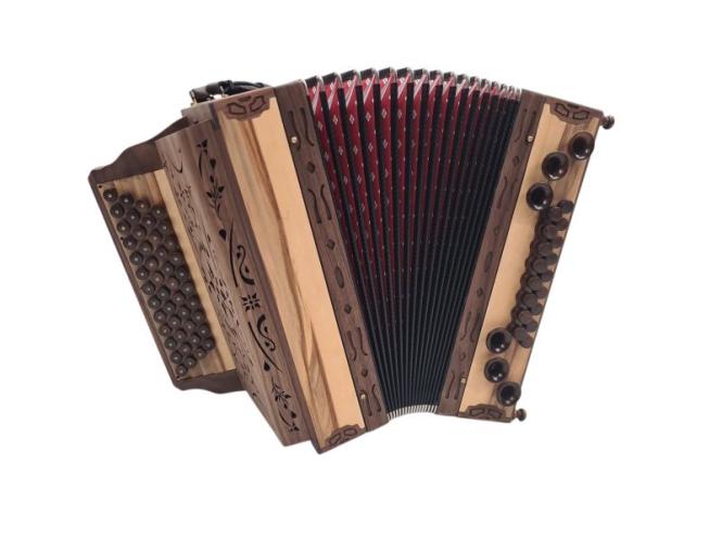 WoidBua Harmonika Modell Nuss-Satin G C F B 