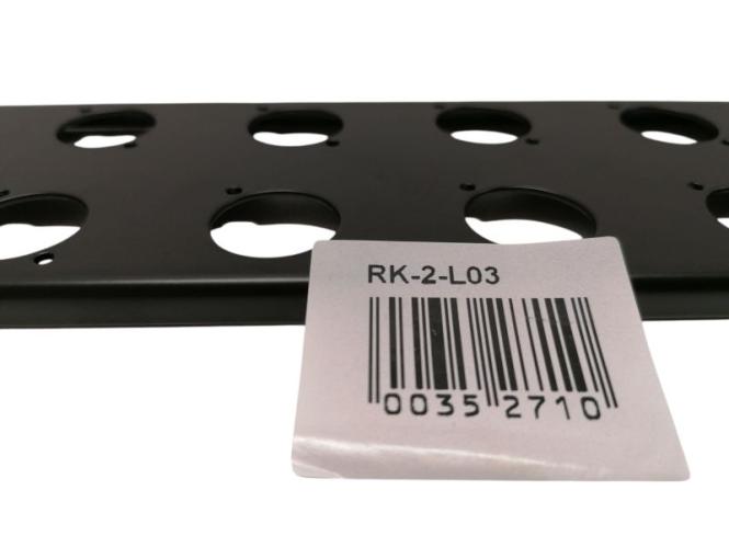 2 HE Rackblende 19 Zoll Metall schwarz Rack-Panel für 16 x 24 mm XLR RK-2-L03 