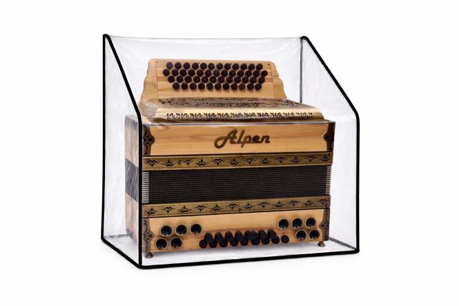 Steirische Harmonika Abdeckhaube Staubschutz Cover Transparent, 4-reihig 