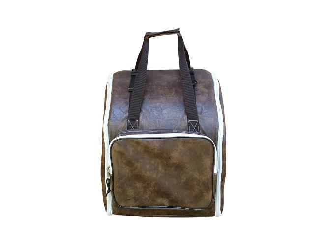 Steirische Harmonika Tasche Rucksack DELUXE-PRO-Leder Braun für 4-reihige Harmonikas 