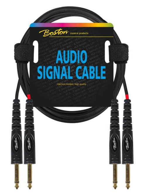 Audiokabel 2x 6.3mm Mono Klinke auf 2x 6.3mm Mono Klinke 3m schwarz hochwertiges Verbindungskabel 