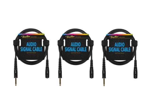Audiokabel 6,3mm Stereo Klinke Buchse auf 6,3mm Stereo Klinke Stecker 0,75m schwarz 