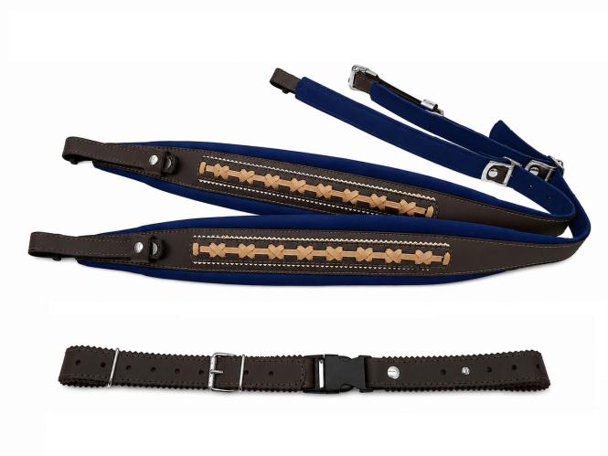 Harmonikariemen Extravagant Blau + Querriemen 