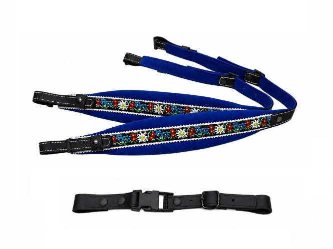 Harmonikariemen Edelweiss Kinder blau + Querriemen 