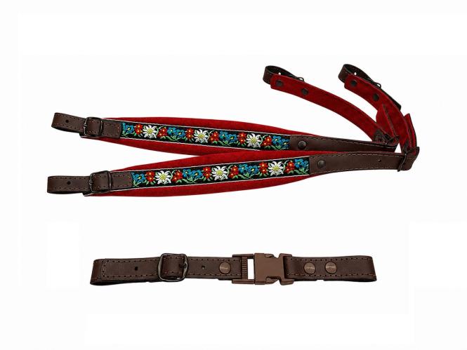 Harmonikariemen Junior Edelweiss rot + Querriemen 